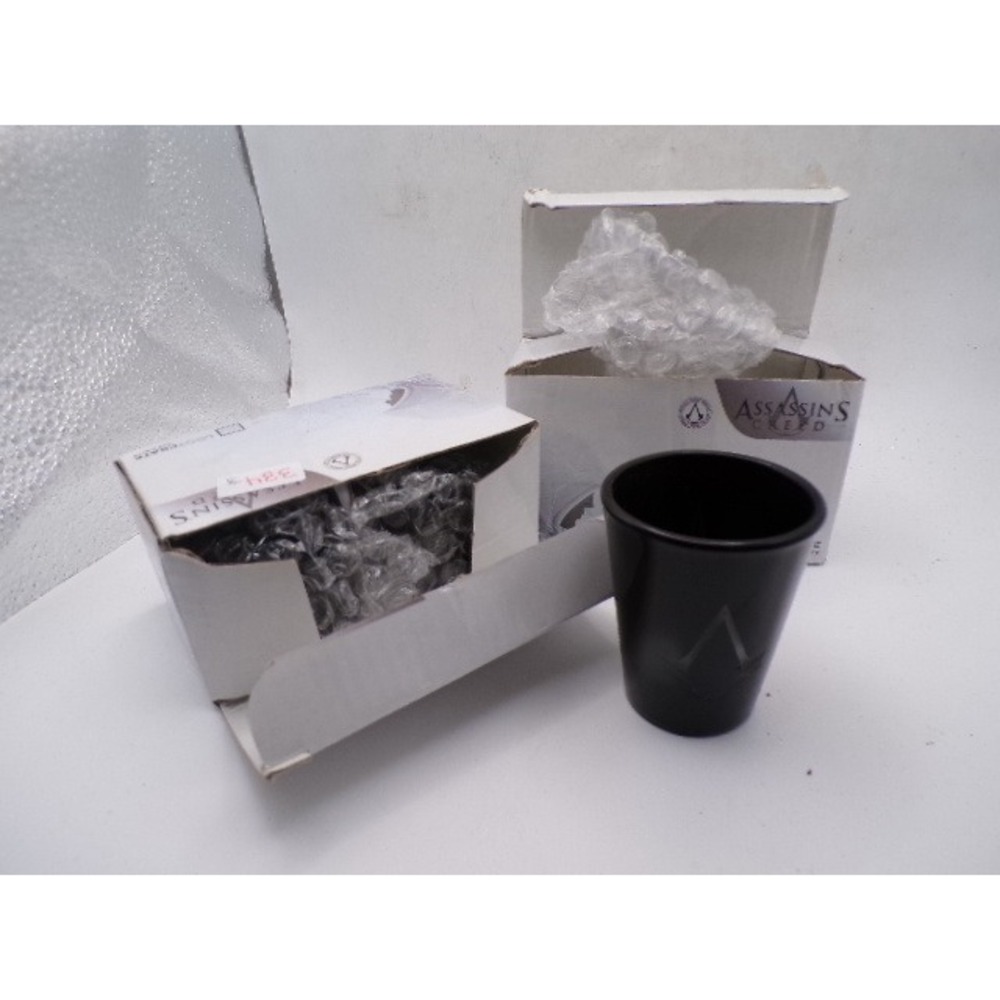 Assassins Creed Loot Crate Exclusive Shot Glass Set Matte Black Gaming 3 Pack
